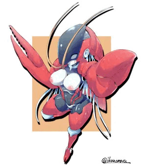 skebご依頼で描いたザリガニロボ娘さん！
