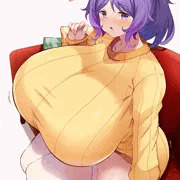 【膨乳】あなたの視線に気づき胸とお尻を膨らませる少女