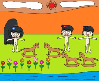 夢の世界の木馬