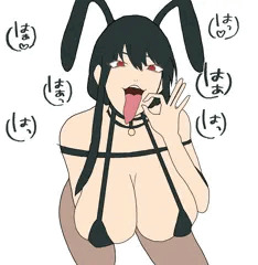 フェラポーズで誘惑してくる、バニーガール姿のヨル