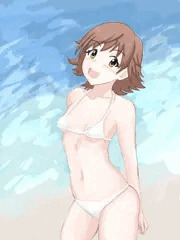 布面積が少ない水着で撮影