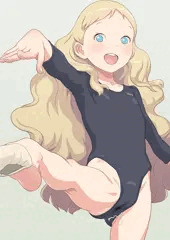 長袖レオタでポーズをとるオーロール