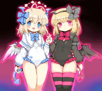 闇羽ちゃんと天羽ちゃんがサキュバス化しました