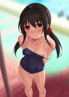 プール上がりのびしょ濡れスク水ロリっ子