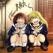小葉と朋美のうんこ座り②