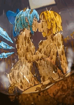 Cx0289 チルノと諏訪子のスカ風呂キス