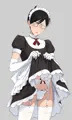 ぐる目メイドたくしあげ下着女装