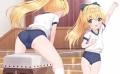 ブルマで跳び箱