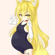 ボテ腹狐娘スク水ロリダブルピース