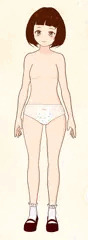 頼んだらおむつをはいてくれる女の子
