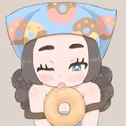 アンシャちゃんドーナツ食べて