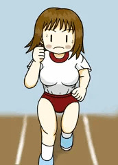 走る線目ちゃん（仮）
