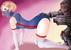 【R18G】スクール水着女戦闘員が、お尻を撃ち抜かれてバラバラに