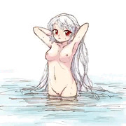 水浴びしてる妹紅