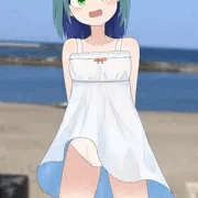 白ワンピおむつ少女