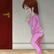 おトイレの前で