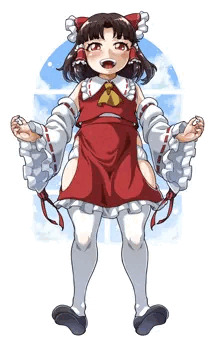 スリット巫女服霊夢たくし上げ