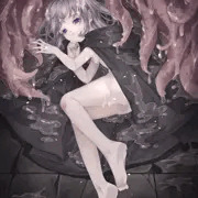 触手と女の子