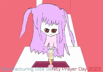 異世界キャラに扮して工場付近の砂利道にある寺院の公衆トイレで小便する少女