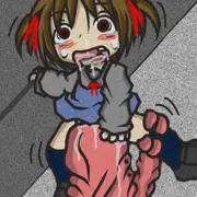 妖怪に絡まれる少女