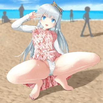 姪と海水浴