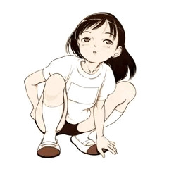しゃがみブルマー。