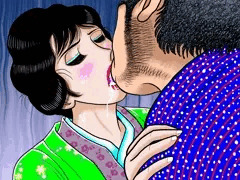 脇坂と鉄兵の母④不倫の口吸い
