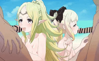 ビーチで楽しむ王女と少女(竜神)