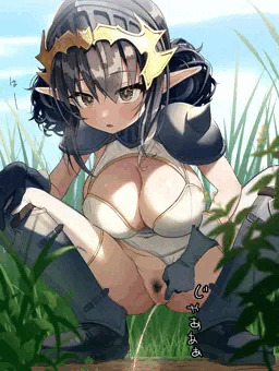 女戦士が放尿中に蟲ハプニング