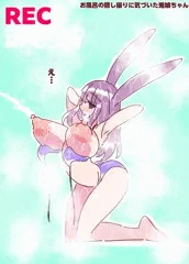 お風呂隠し撮りに気づいた兎娘ちゃん