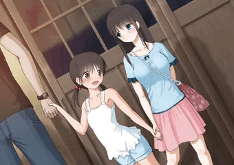 銭湯に行く姉妹