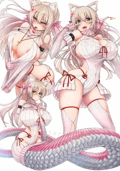 縦セタ爆乳ケモミミラミアっ子　インナーなし差分