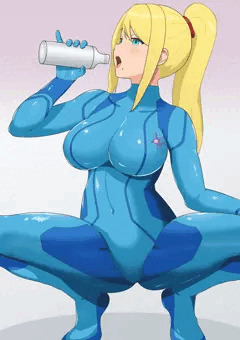 水分補給するサムスさん