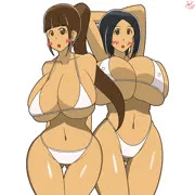 立ち絵並べ2(京子とエミ)
