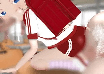 エンジ色の体操着を着た少女と小汚い教師と３P