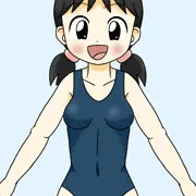 スク水オリキャラ絵（眼鏡差分あり）