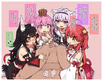 アイドル4人に囲まれて粗チンいじられシチュ