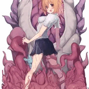 触手と少女