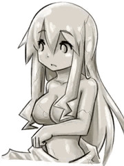 はだけた女性の石化