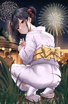 花火 物陰 ディルド排泄