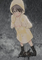 裸レインコート放尿女子