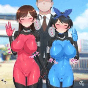 【Skeb】千鶴＆瑠夏うちの子衣装アナル調教