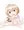 白い何かを手に出す小春ちゃん