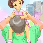 後向き肩車