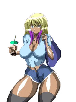 タピオカミルクティーと女の子