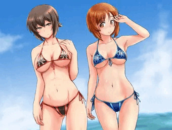 大洗水着と黒森峰水着とさぶーん