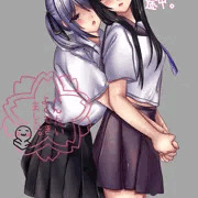黒髪ロング×ツインテ