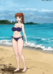 暑くなってきたので水着を描きました。（差分あり）