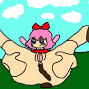 Ribbon Poops Outside 