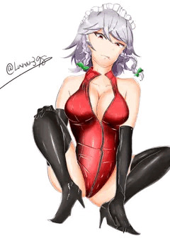 エロ蹲踞で誘惑咲夜さん
